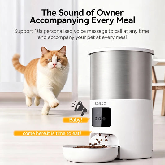 ROJECO 4.5L Smart Pet Feeder with WiFi App Control