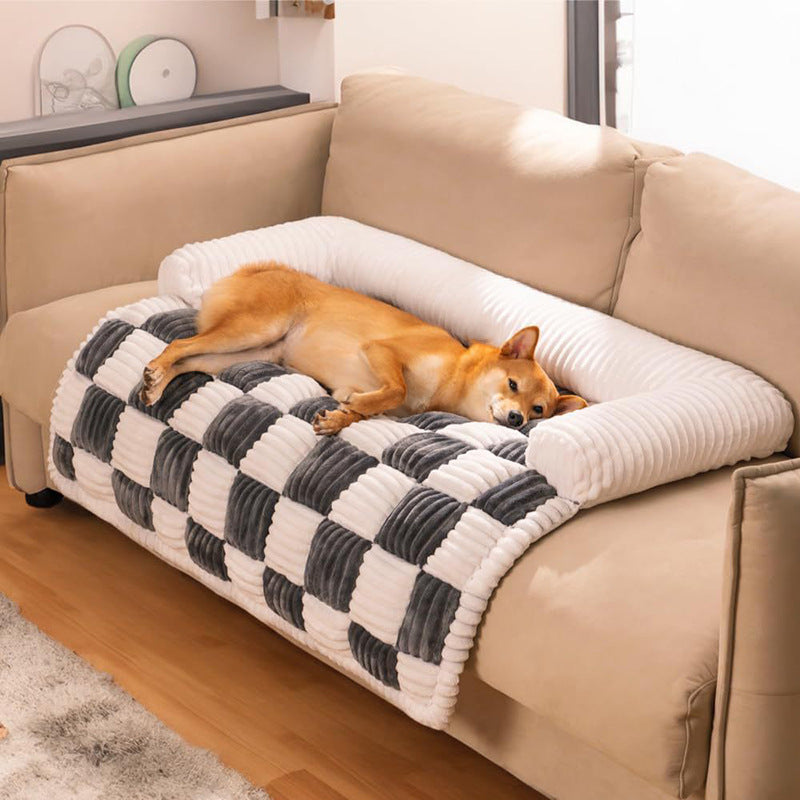 Premium Chessboard Dog Bed | Thickened Warm Pet Mat
