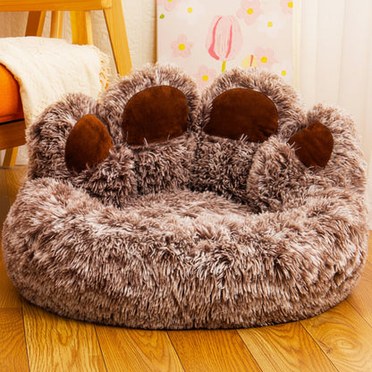 Bear Paw Plush Dog Bed – Premium Large Comfort Nest