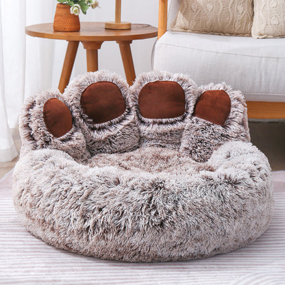Bear Paw Plush Dog Bed – Premium Large Comfort Nest