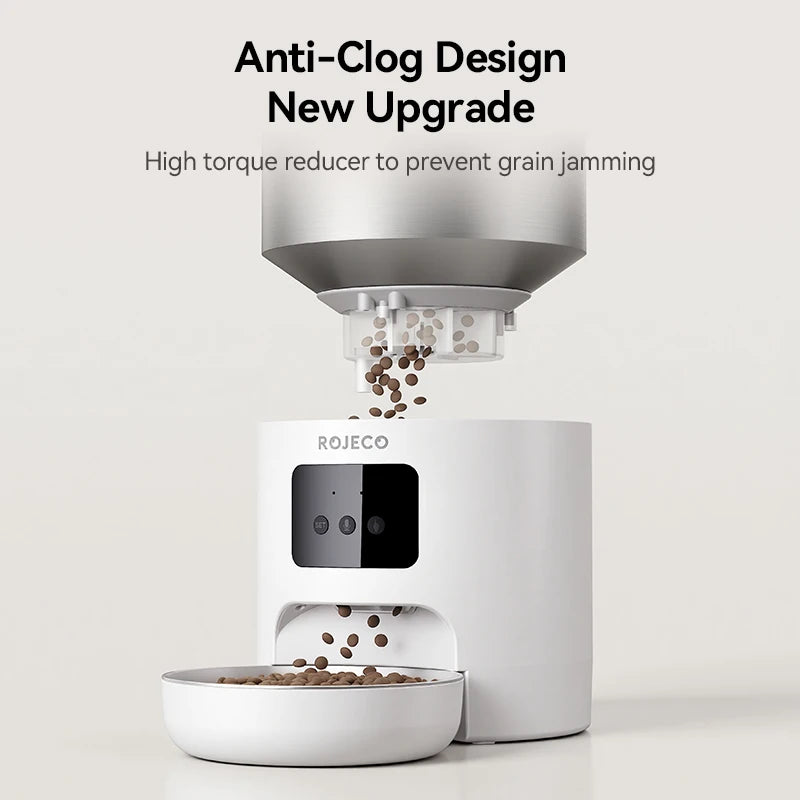 ROJECO 4.5L Smart Pet Feeder with WiFi App Control