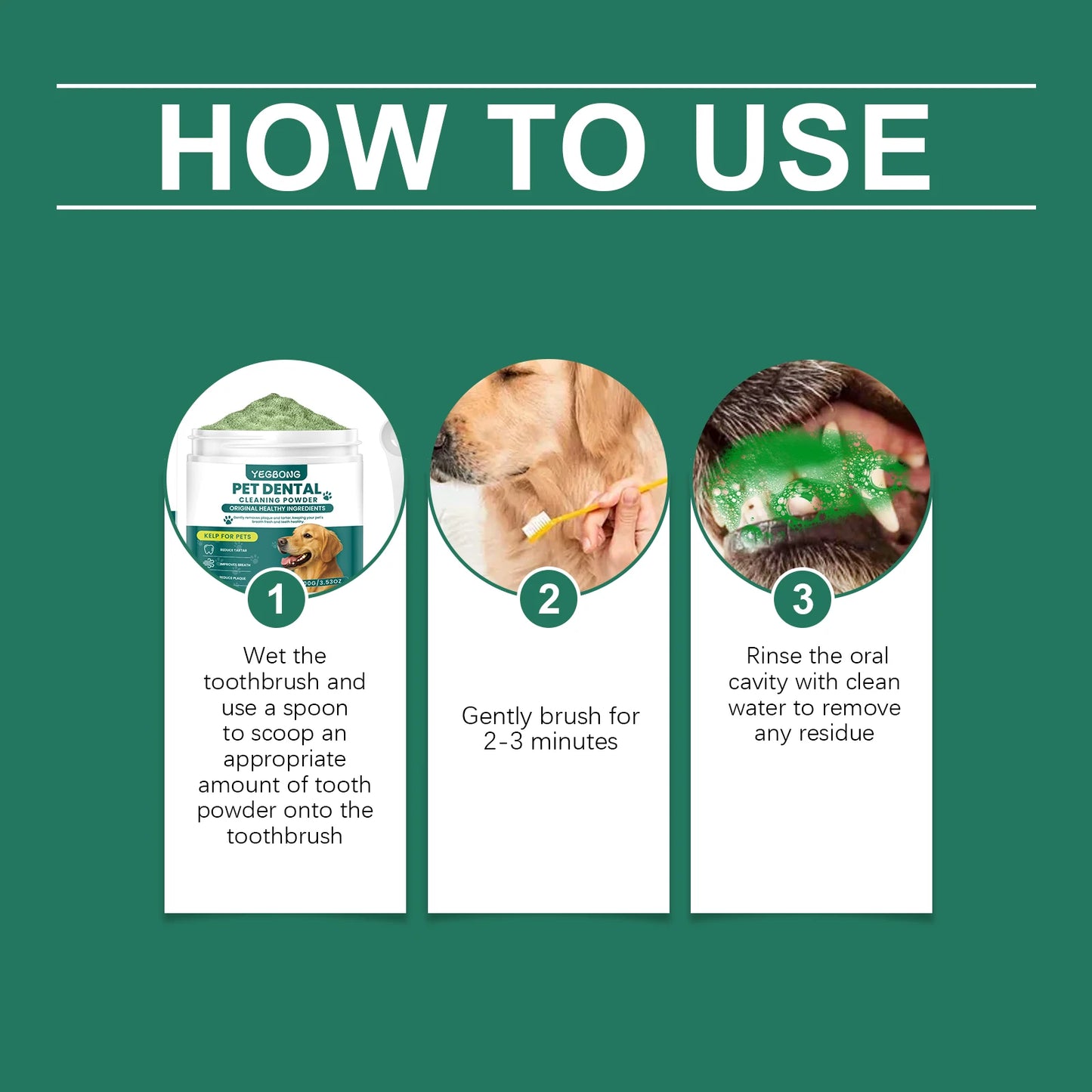 Dog Teeth Cleaning Powder - 100g Dental Care