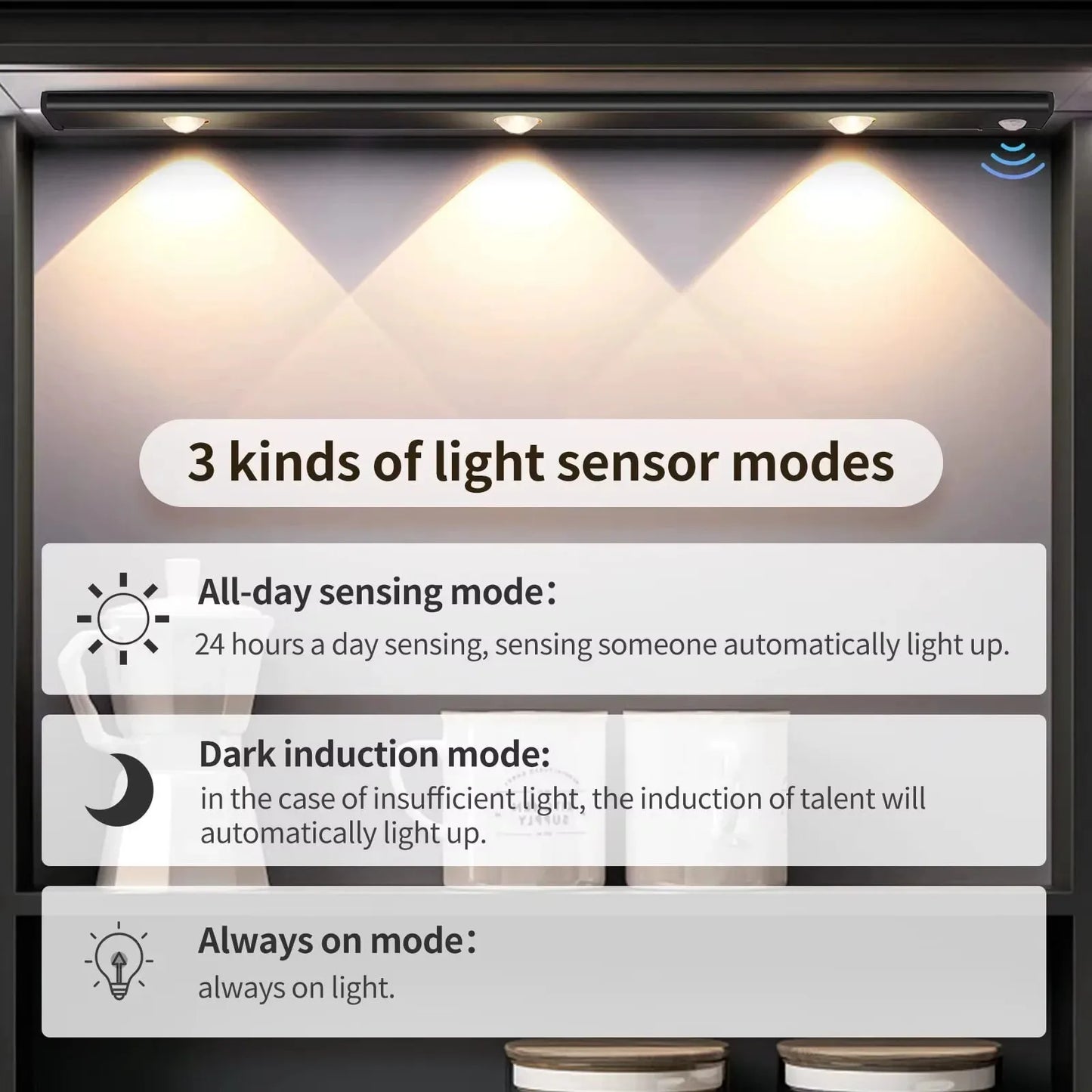 Motion Sensor LED Cabinet Light - USB Rechargeable