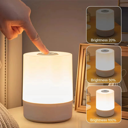 LED Touch Night Light - Dimmable Rechargeable Bedside Lamp