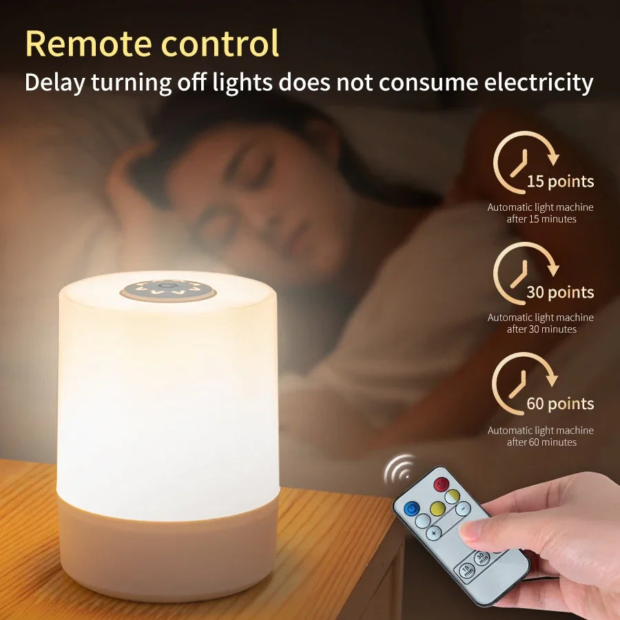 LED Touch Night Light - Dimmable Rechargeable Bedside Lamp