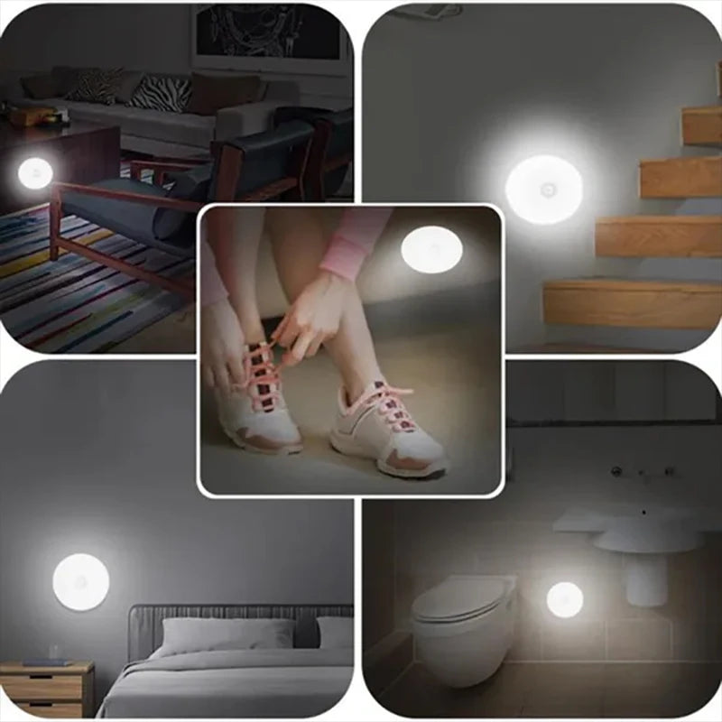 PIR Motion Sensor LED Night Light - USB Rechargeable