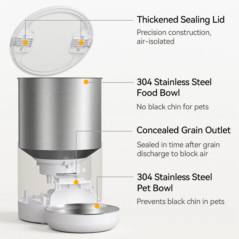 ROJECO 4.5L Smart Pet Feeder with WiFi App Control