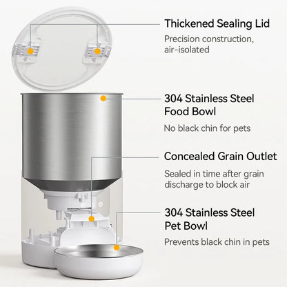 ROJECO 4.5L Smart Pet Feeder with WiFi App Control