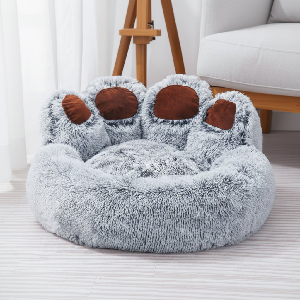 Bear Paw Plush Dog Bed – Premium Large Comfort Nest